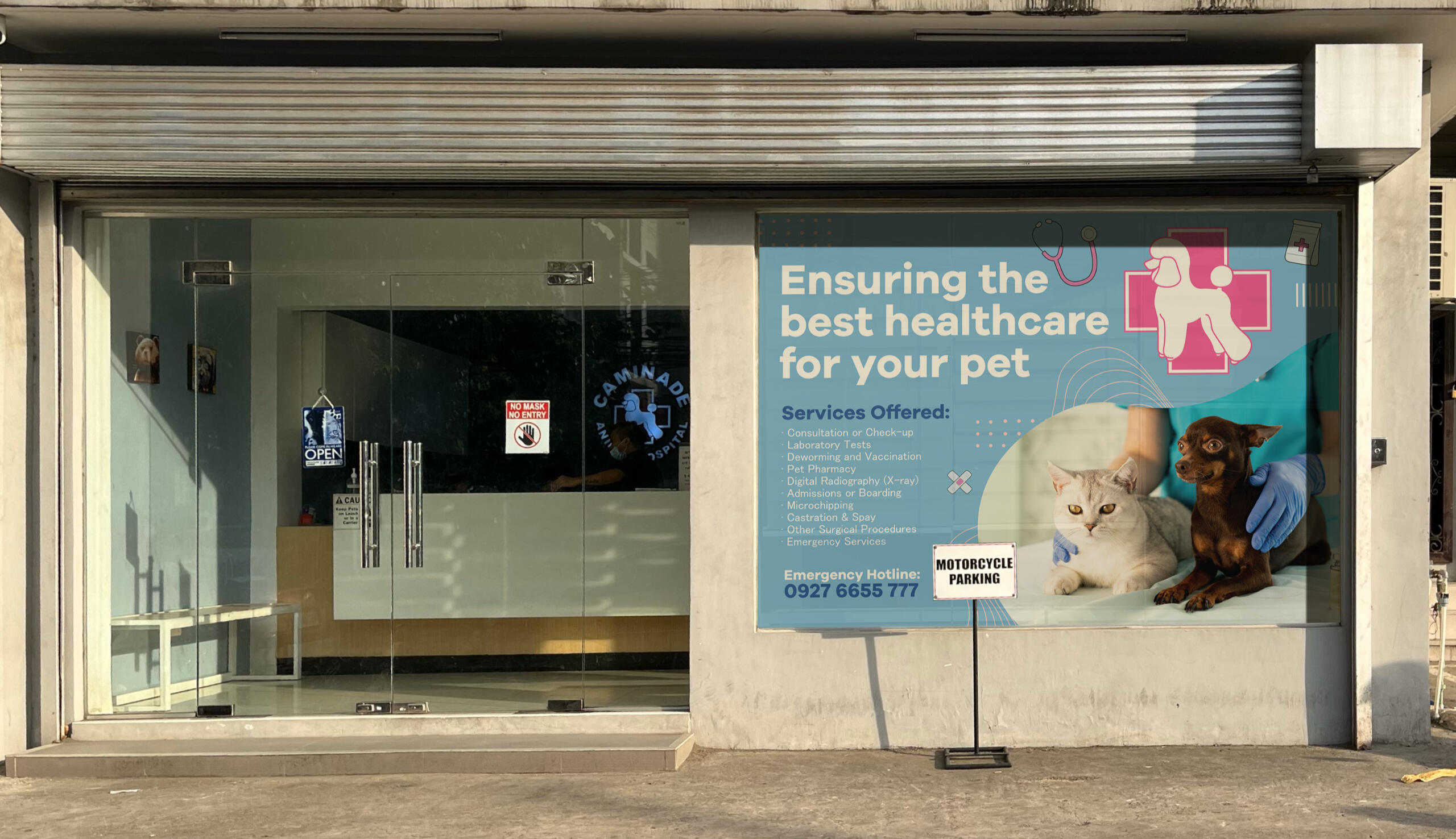 Vet Clinic Window Sticker Design